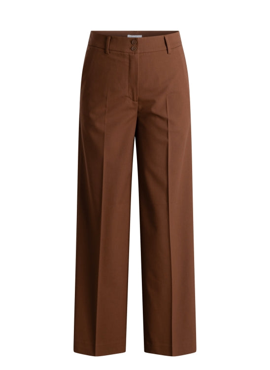 Yest Sienna Wide Leg Tailored Trousers – Brown Melange