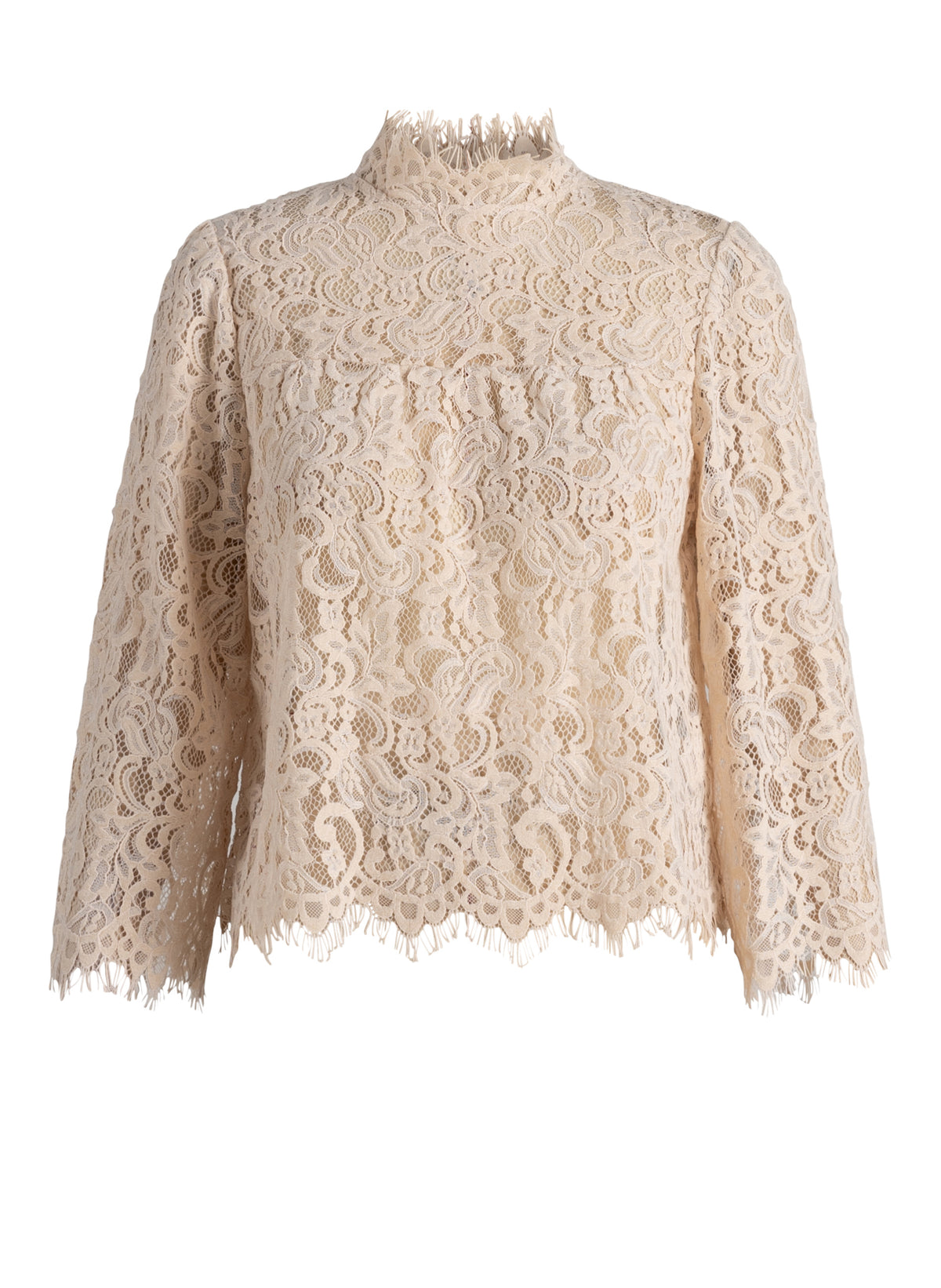Yest Willette High Neck Lace Blouse