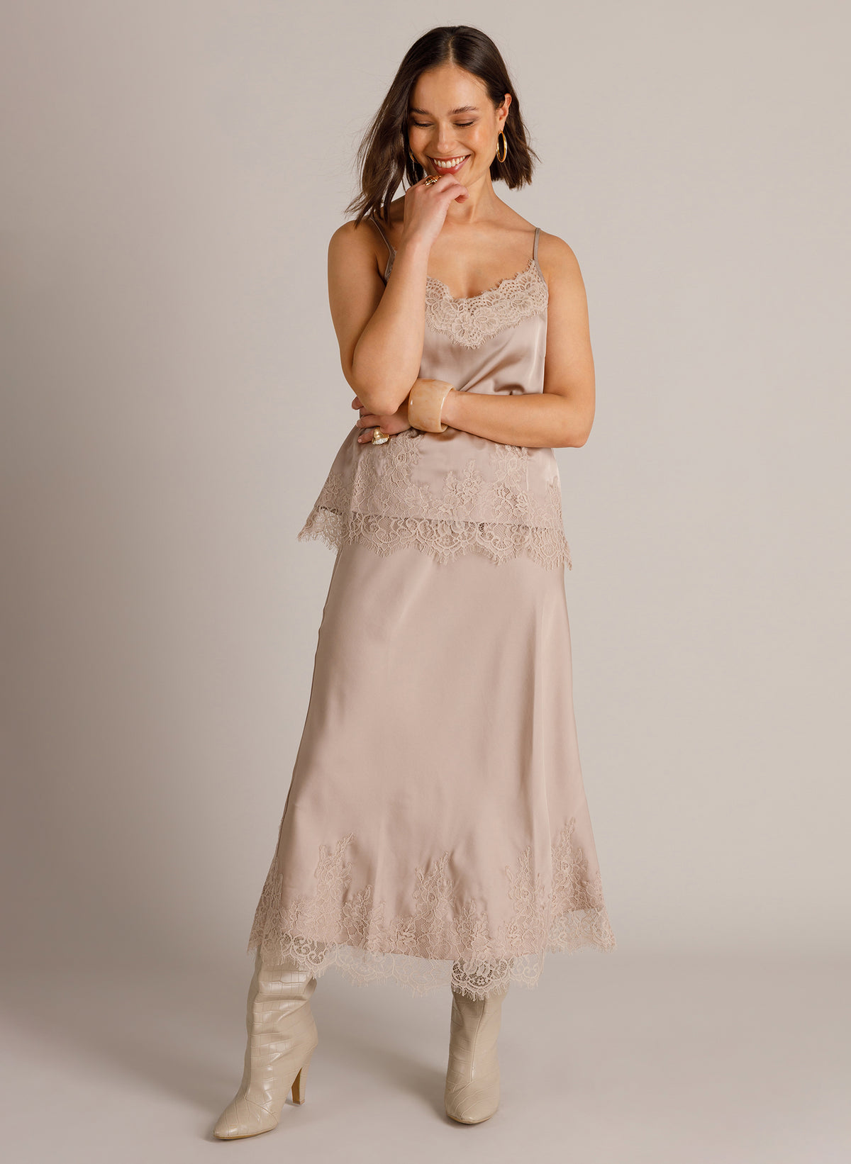 Yest Weslie Lace Trim Silky Camisole