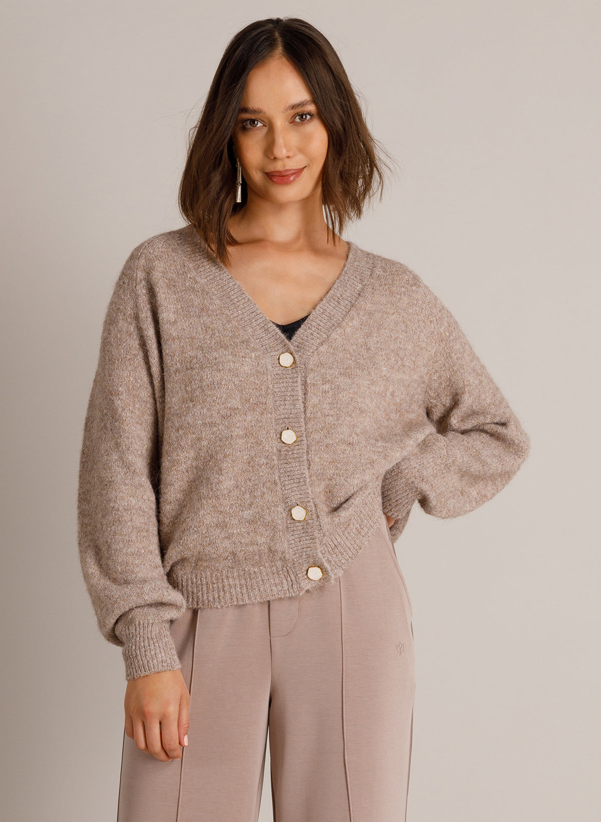 Yest Wibeke Pearl Button Soft Knit Cardigan