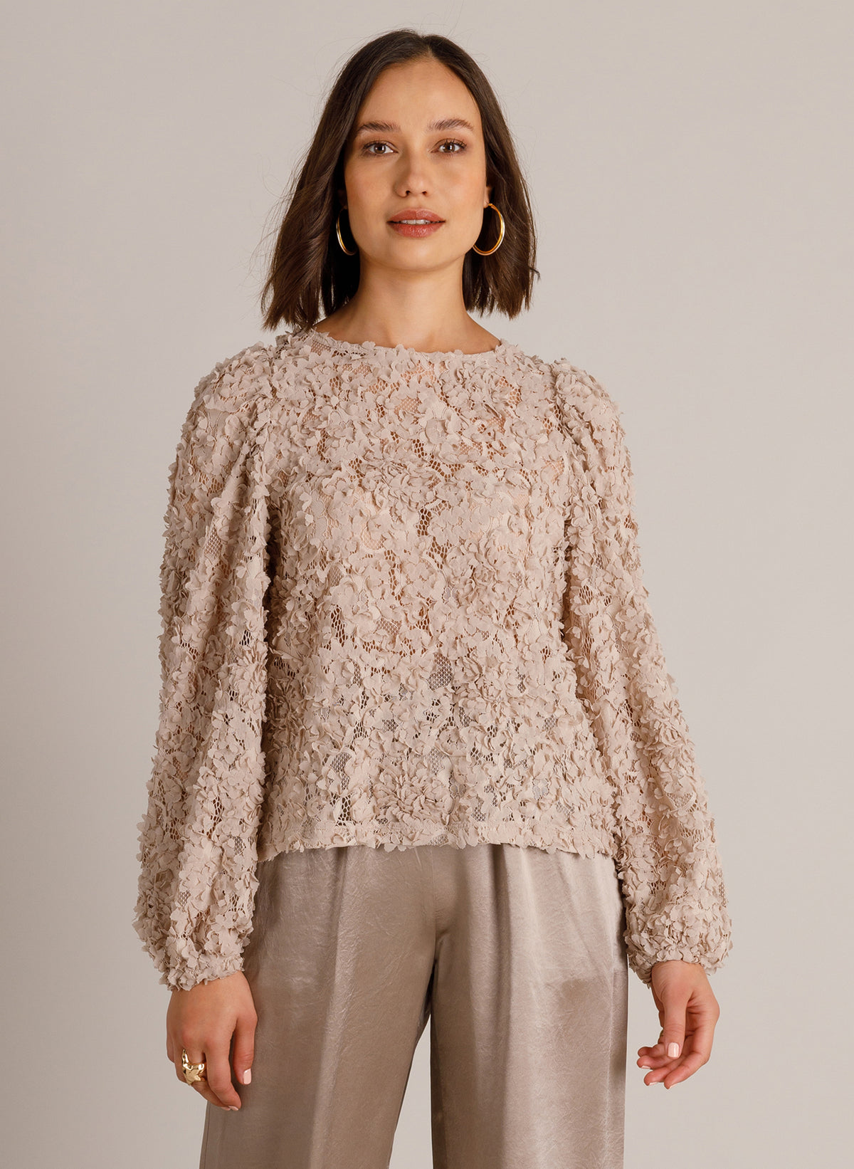 Yest Willa Textured Floral Lace Blouse