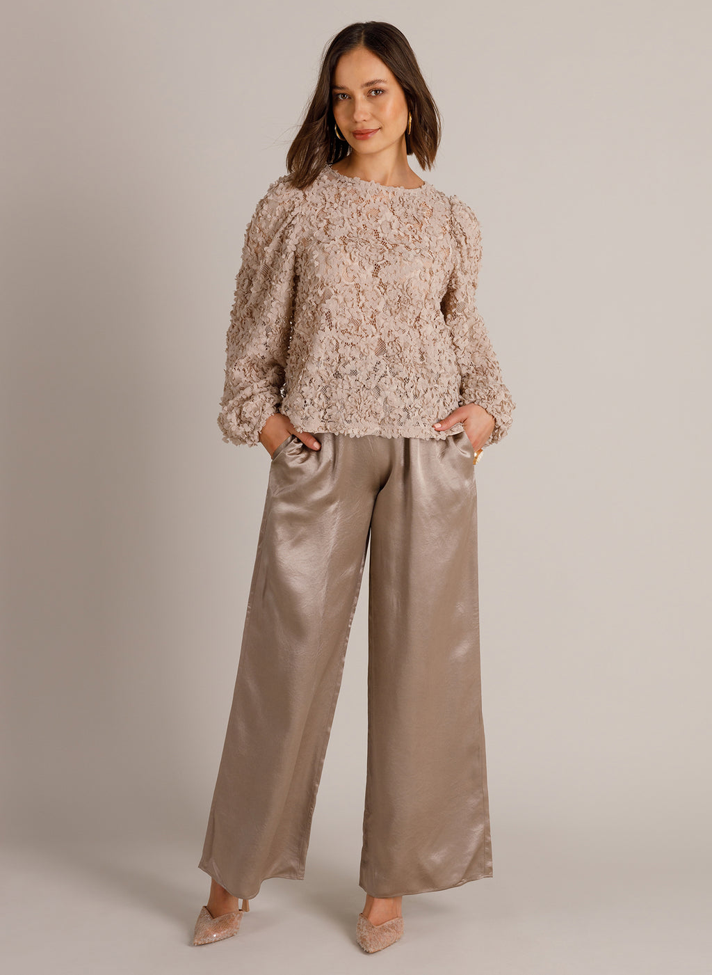 Yest Willa Textured Floral Lace Blouse
