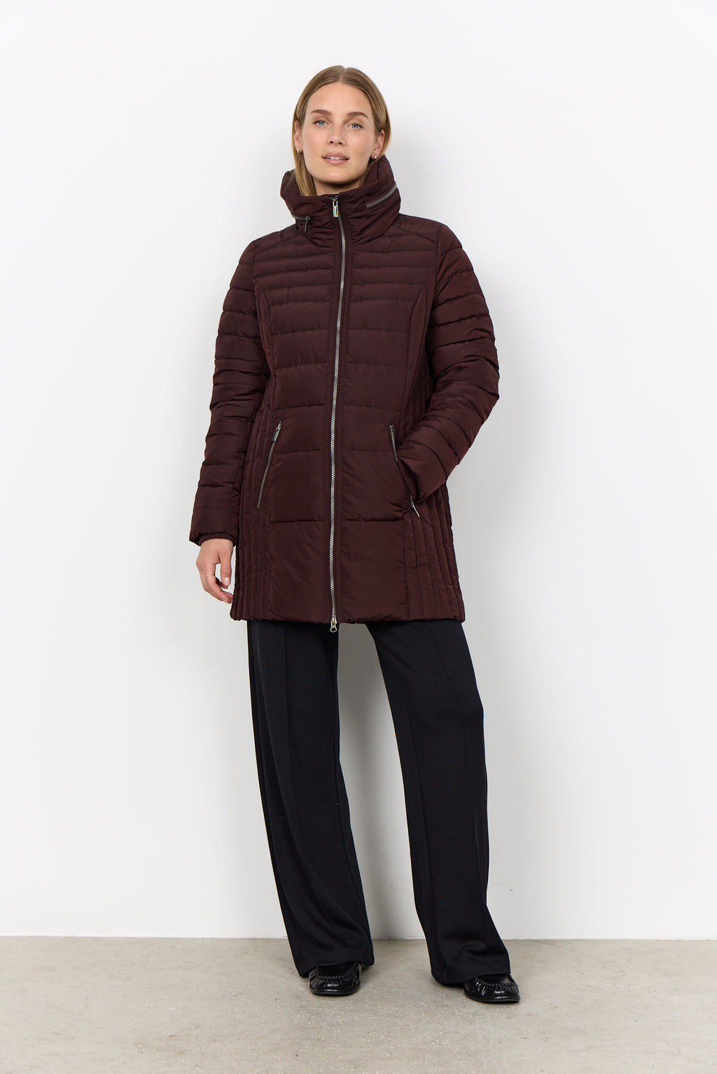Soyaconcept Nina Zipper Detail Hooded Padded Coat