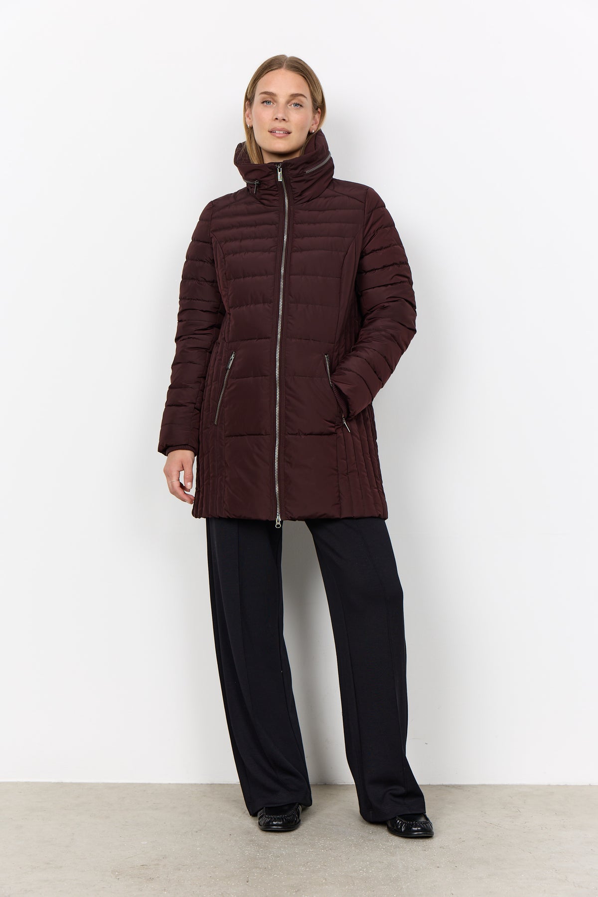 Soyaconcept Nina Zipper Detail Hooded Padded Coat