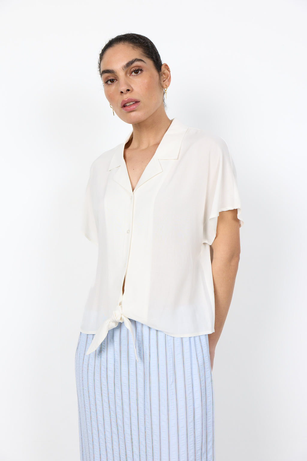 Soyaconcept Radia Tie Hem Short Sleeve Shirt