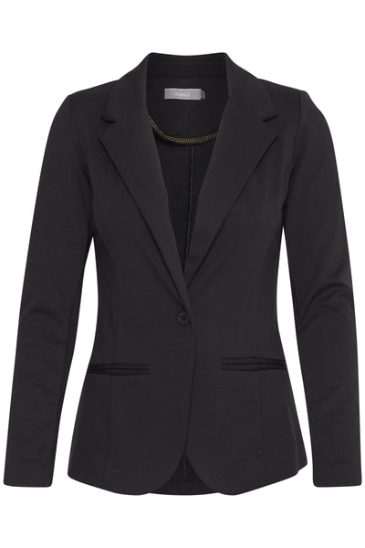 Fransa Black Single Breasted Blazer