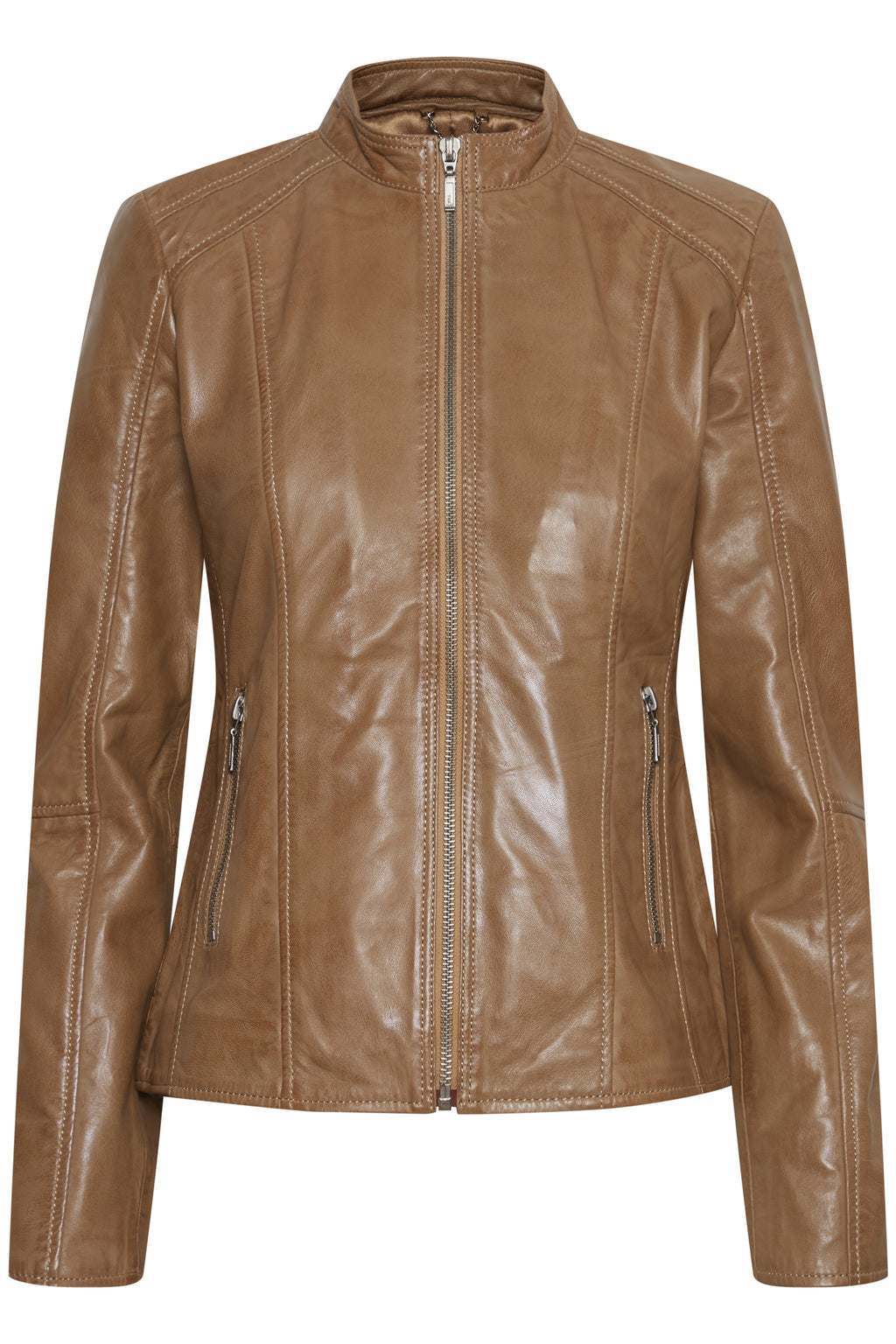 Fransa Tan Leather Jacket