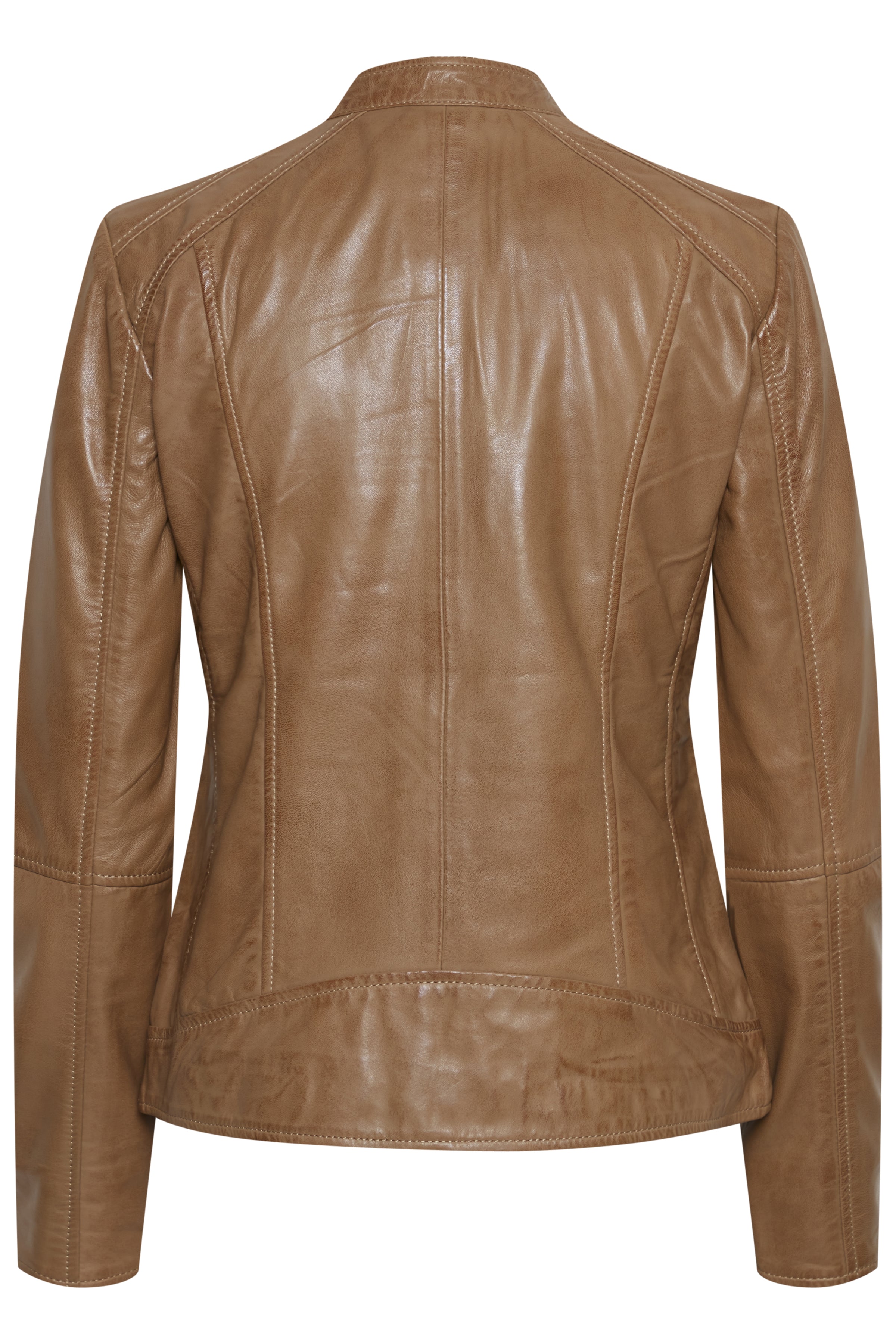 Fransa Tan Leather Jacket
