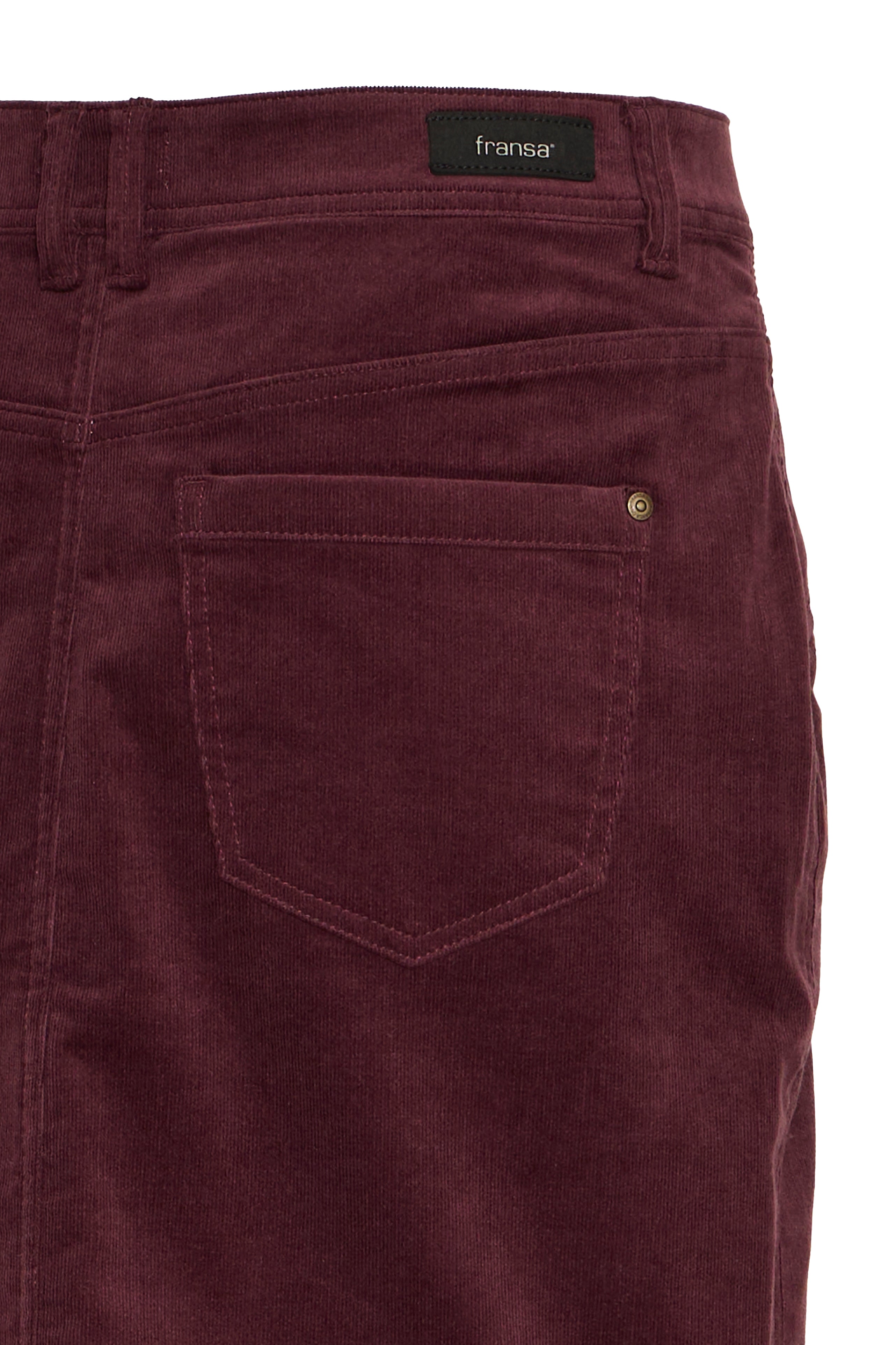 Fransa Tean Cord Knee Length Skirt