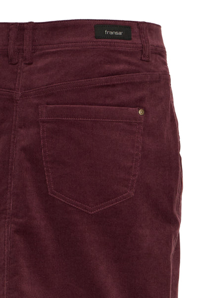 Fransa Tean Cord Knee Length Skirt