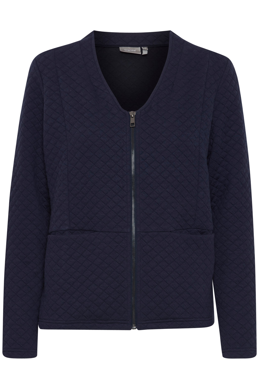 Fransa V Neck Zip Up Cardi
