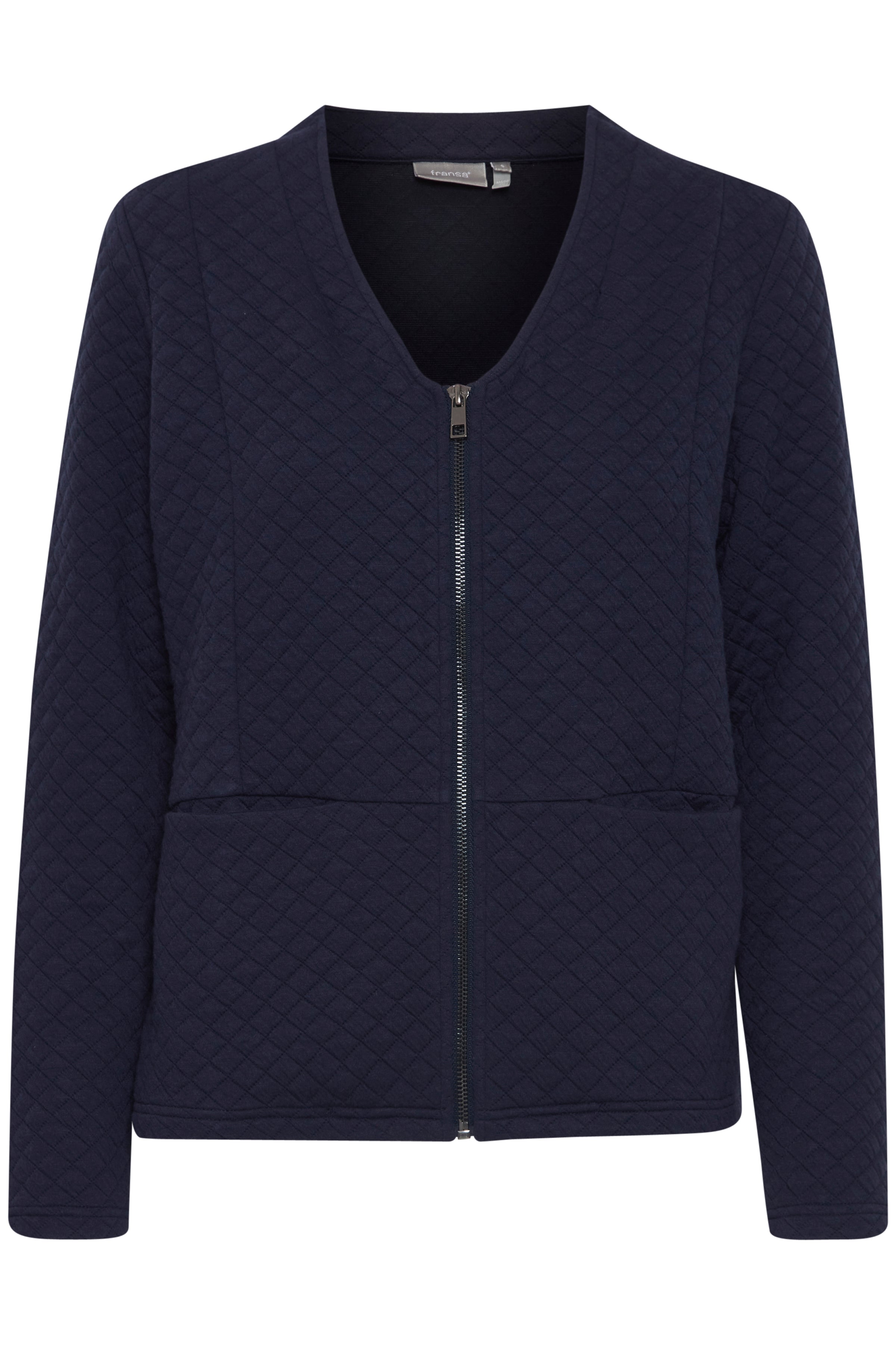 Fransa V Neck Zip Up Cardi
