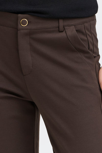 Fransa Lano Straight Leg Trousers - Brown