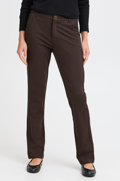 Fransa Lano Straight Leg Trousers - Brown