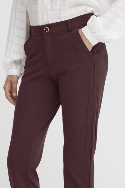 Fransa Lano Straight Leg Trousers - Port