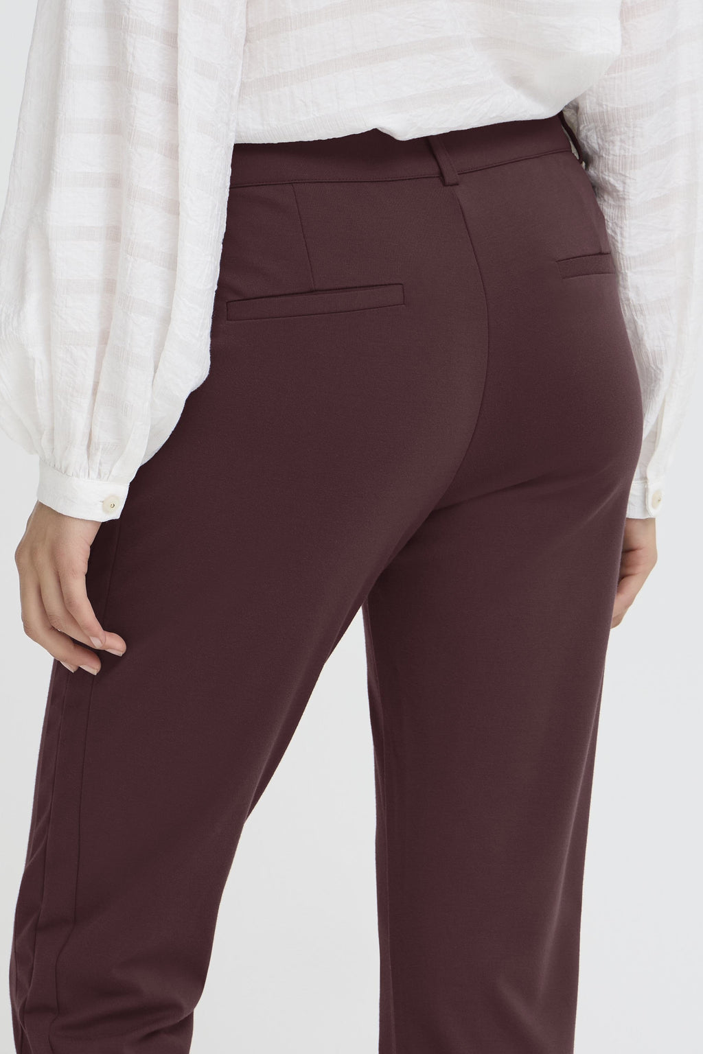 Fransa Lano Straight Leg Trousers - Port