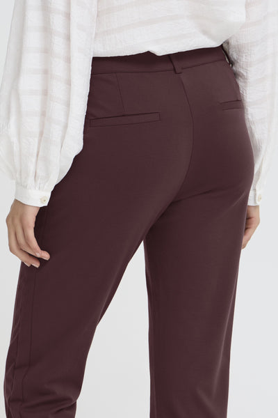 Fransa Lano Straight Leg Trousers - Port