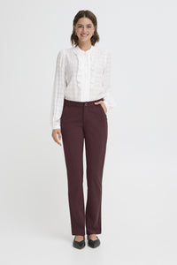 Fransa Lano Straight Leg Trousers - Port