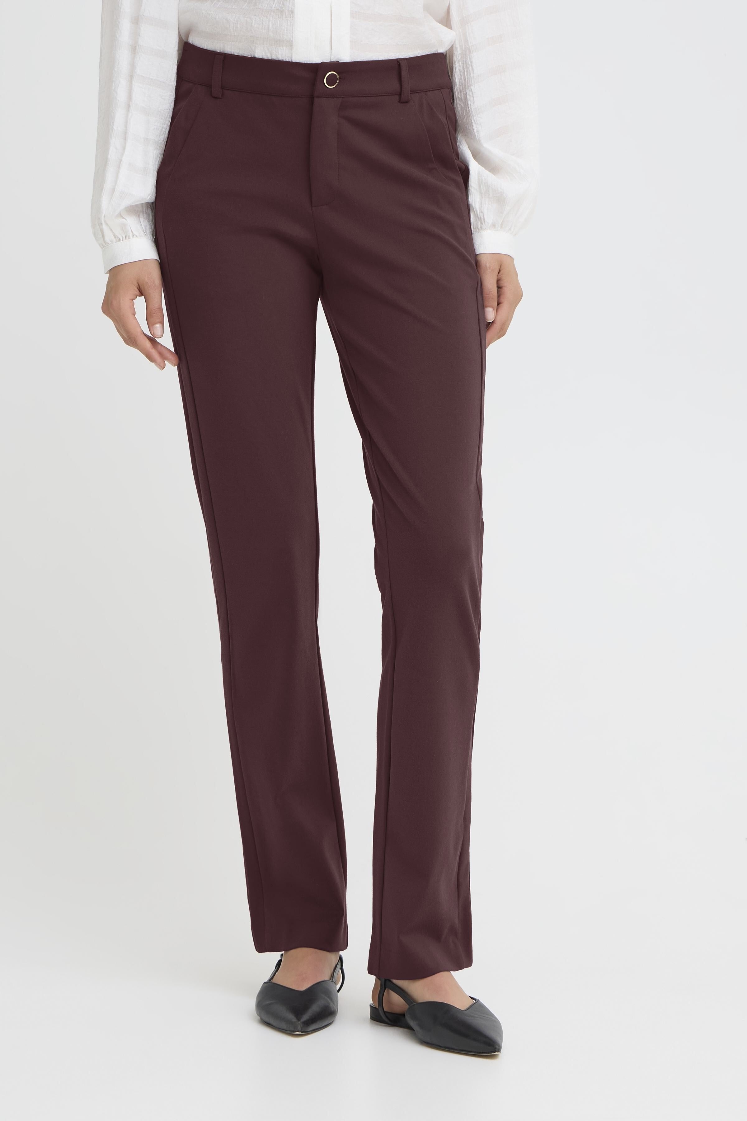Fransa Lano Straight Leg Trousers - Port