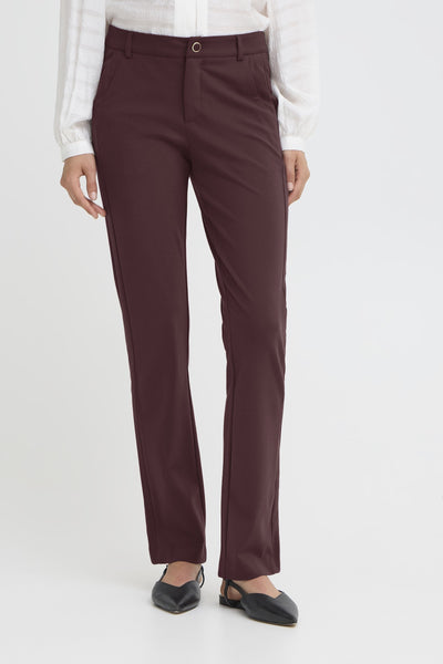 Fransa Lano Straight Leg Trousers - Port