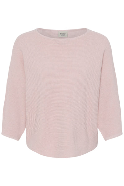 Fransa Sinja Ribbed Knit Jumper - Pale Pink