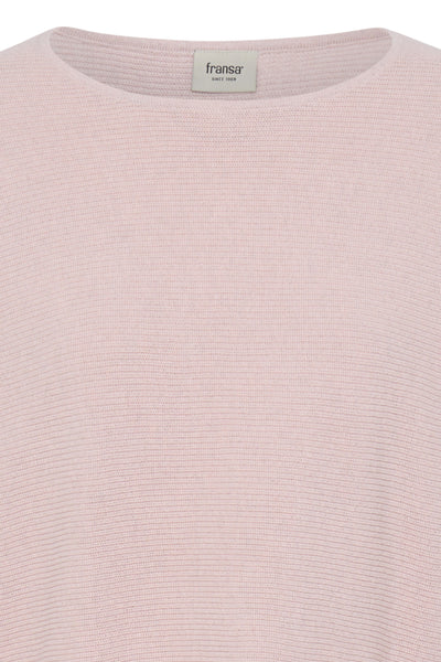 Fransa Sinja Ribbed Knit Jumper - Pale Pink