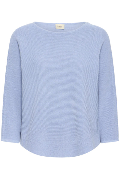 Fransa Sinja Ribbed Knit Jumper - Pale Blue