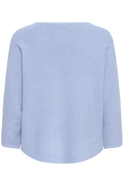 Fransa Sinja Ribbed Knit Jumper - Pale Blue