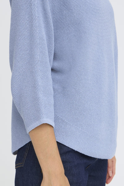 Fransa Sinja Ribbed Knit Jumper - Pale Blue