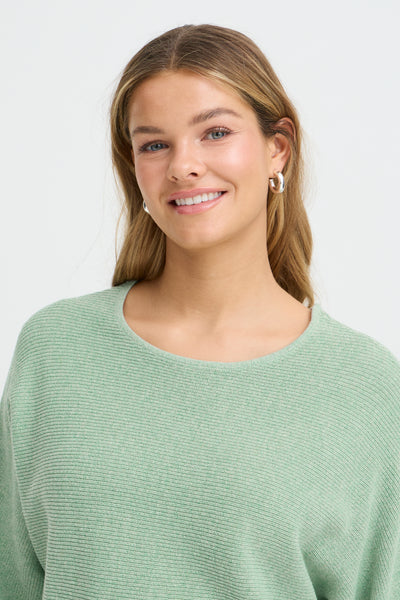 Fransa Sinja Ribbed Knit Jumper - Pistachio