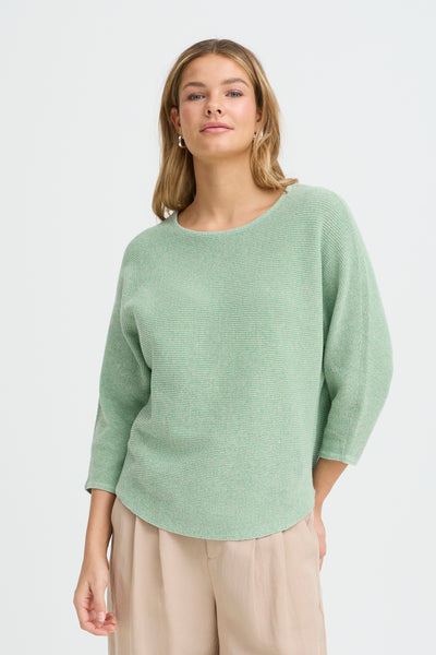 Fransa Sinja Ribbed Knit Jumper - Pistachio