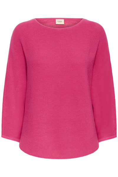 Fransa Sinja Ribbed Knit Jumper - Fuchsia