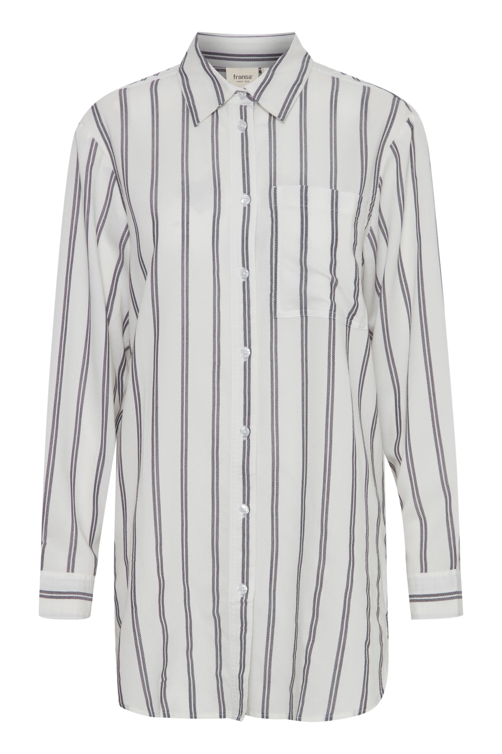 Fransa Longline Stripe Shirt