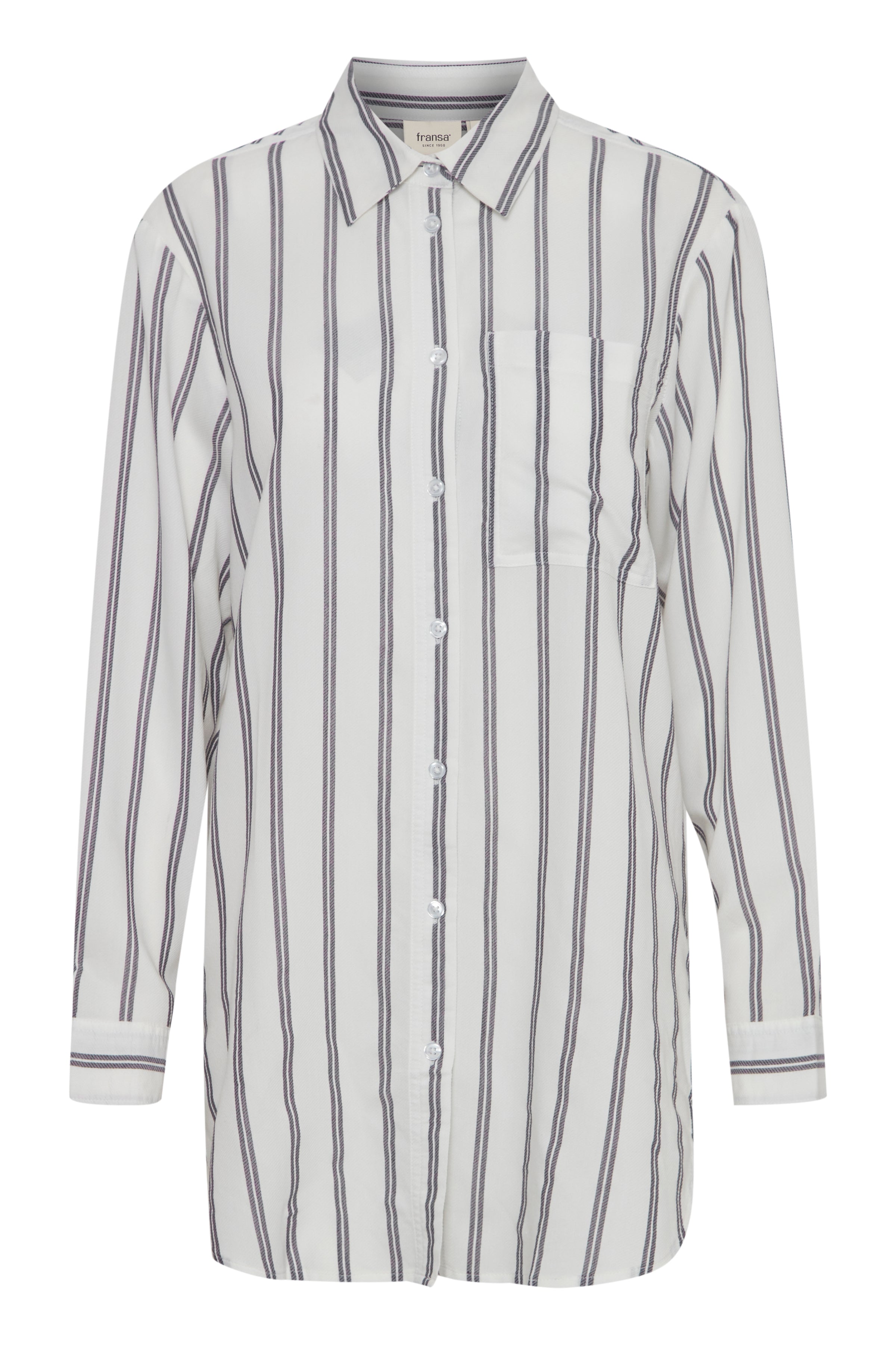 Fransa Longline Stripe Shirt