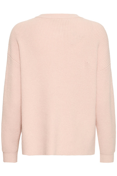 Fransa Bitte Button Front Pocket Jumper - Pale Pink