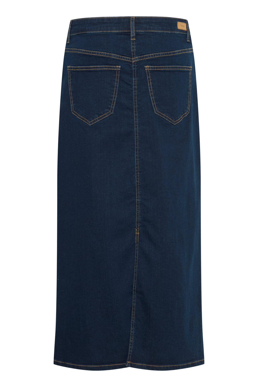 Fransa Dark Indigo Long Denim Skirt