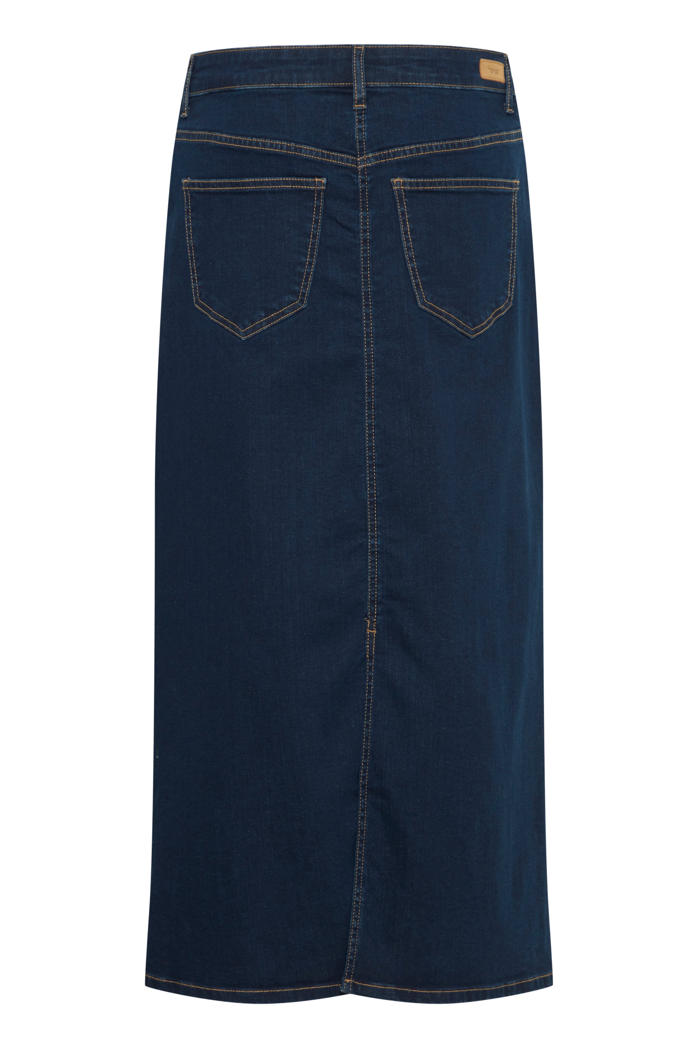 Fransa Dark Indigo Long Denim Skirt