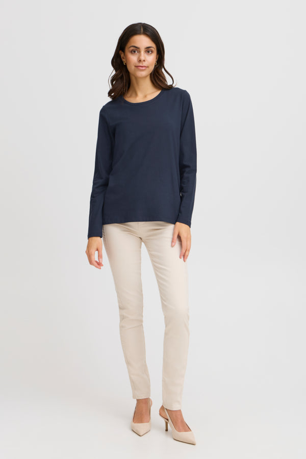 Fransa Za Long Sleeved T-Shirt - navy