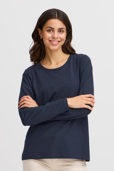 Fransa Za Long Sleeved T-Shirt - navy