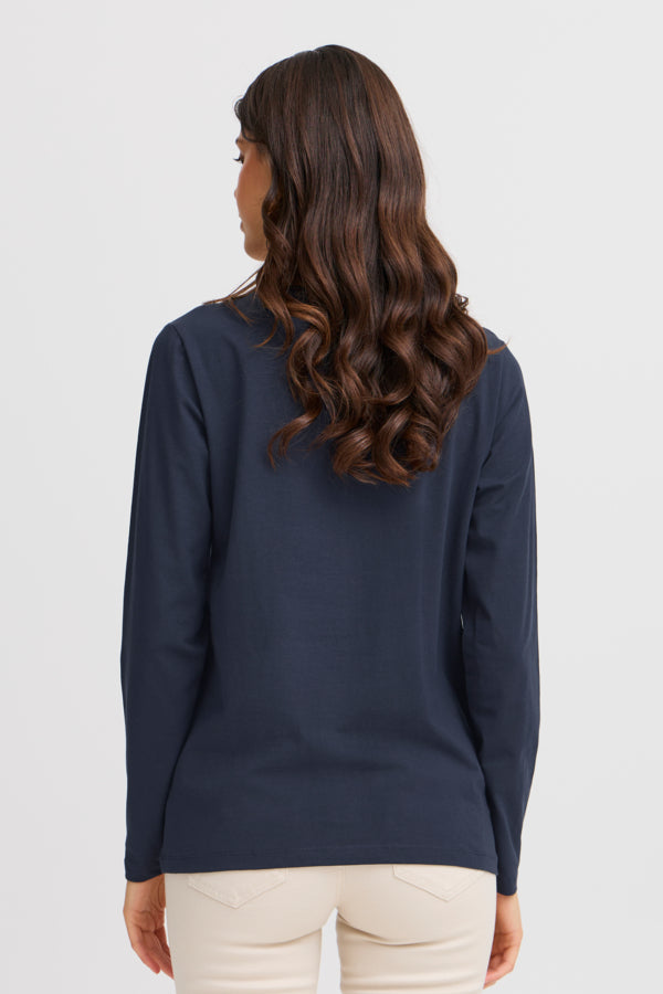 Fransa Za Long Sleeved T-Shirt - navy