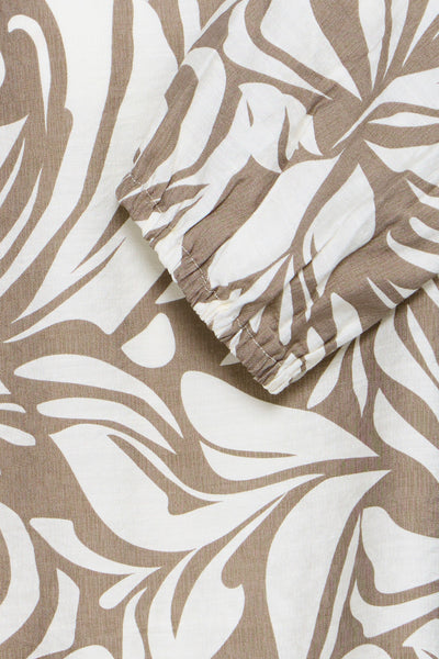 Fransa Ariana Leaf Print V-Neck Blouse