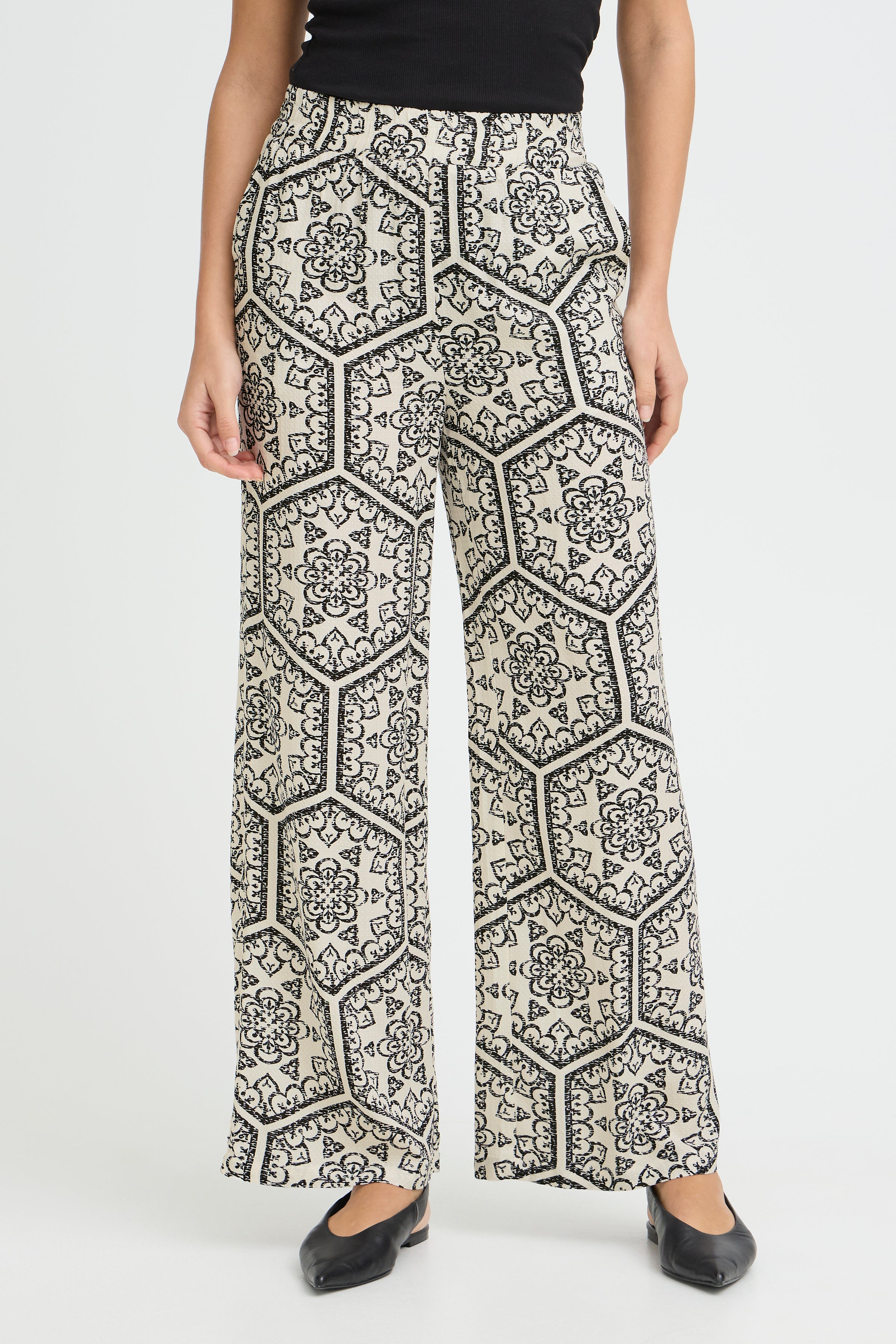 Fransa Oline Boho Print Wide Leg Trousers