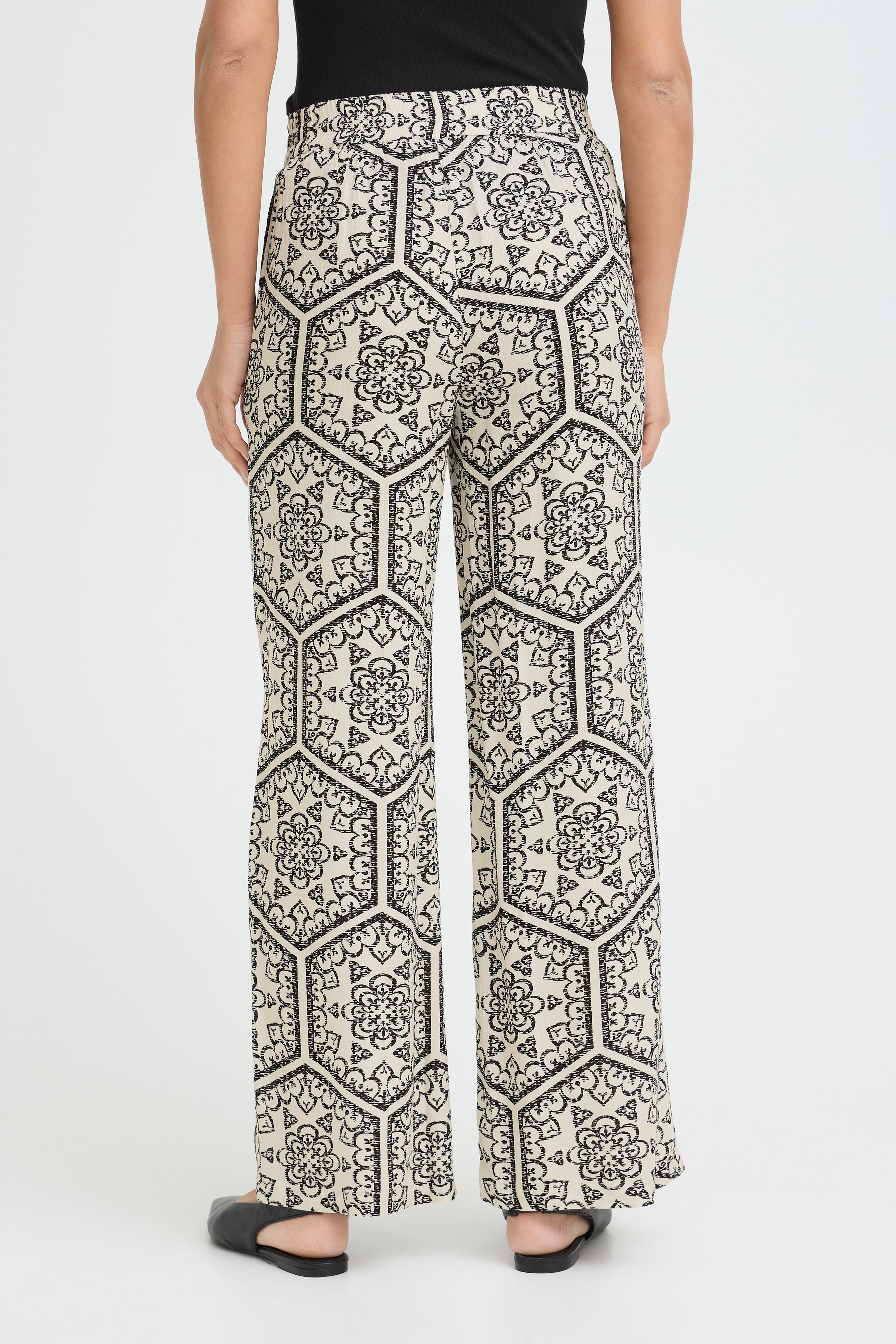 Fransa Oline Boho Print Wide Leg Trousers