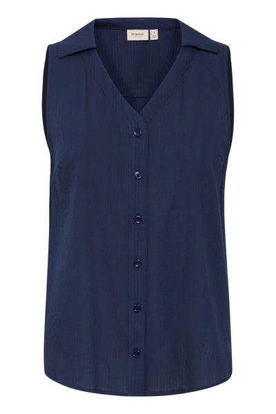 Fransa Vina Sleeveless Shirt - Navy