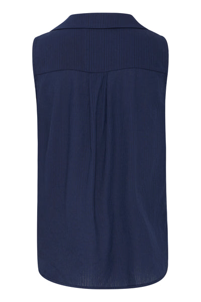 Fransa Vina Sleeveless Shirt - Navy