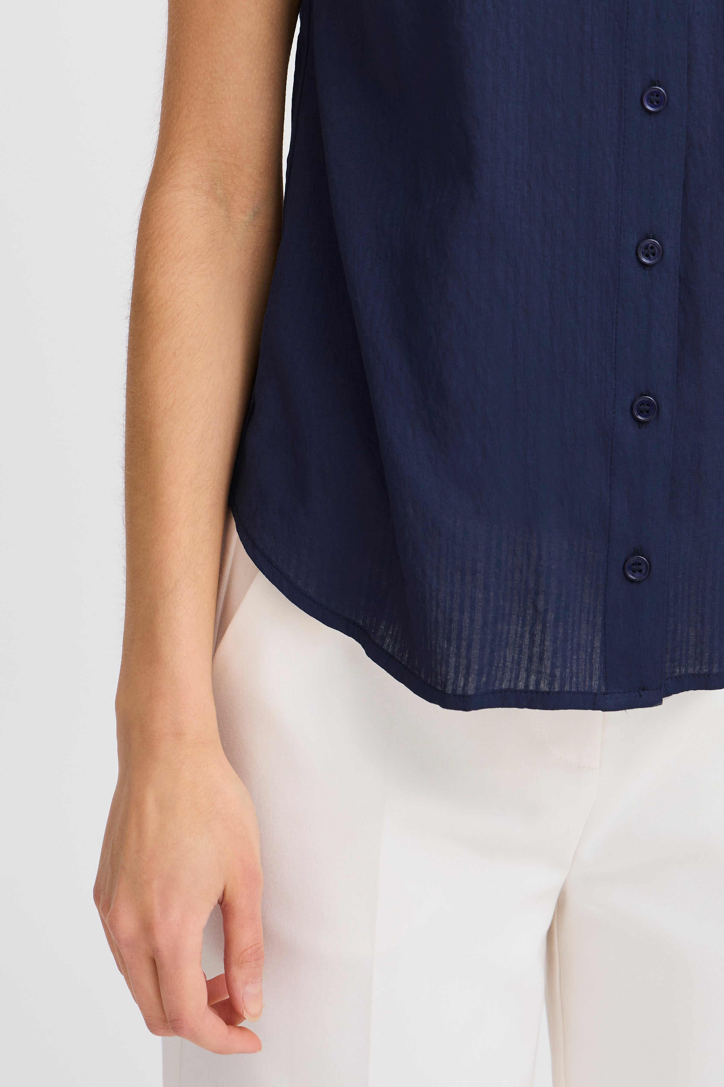 Fransa Vina Sleeveless Shirt - Navy