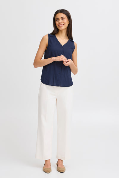 Fransa Vina Sleeveless Shirt - Navy