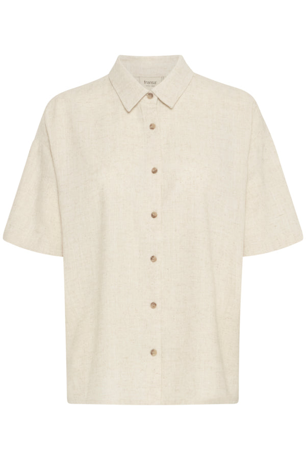 Fransa Juna Short Sleeve Linen Blend Shirt