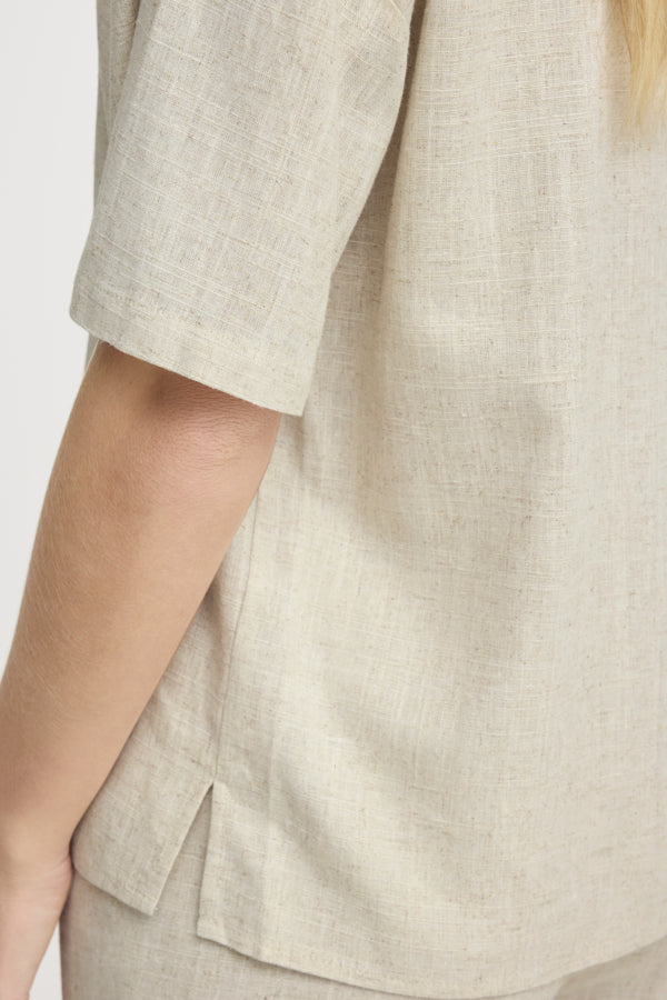 Fransa Juna Short Sleeve Linen Blend Shirt