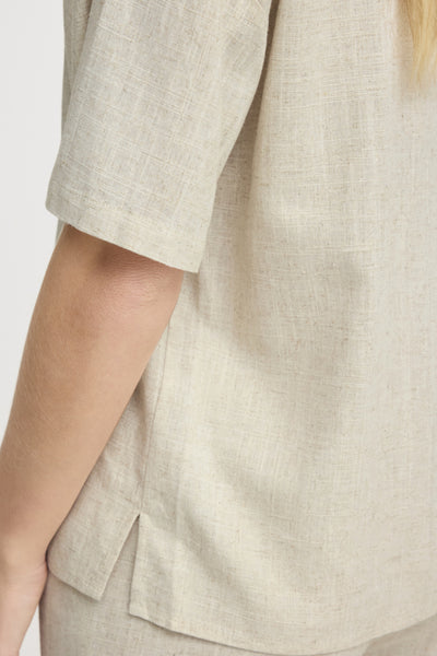 Fransa Juna Short Sleeve Linen Blend Shirt